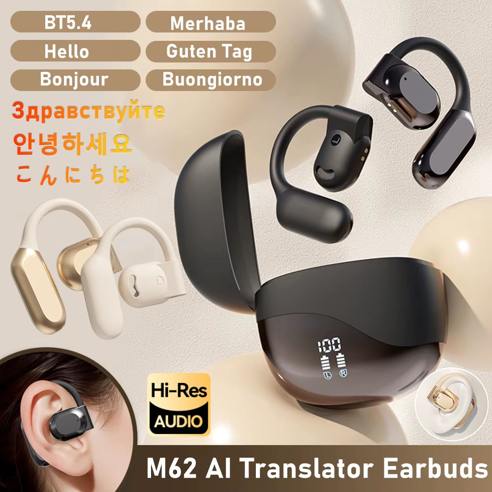 Next-Gen Bluetooth AI Translator Earbuds with Noise Cancelling - Perfect for Business Communication